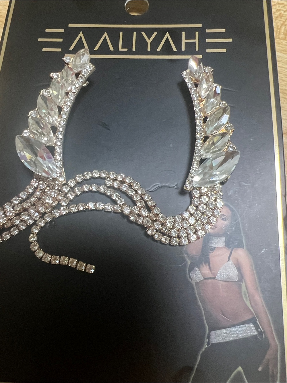 #2577** Aaliyah Crystal Drop Fringe Earrings - Clear/Silver - Picture 4 of 17